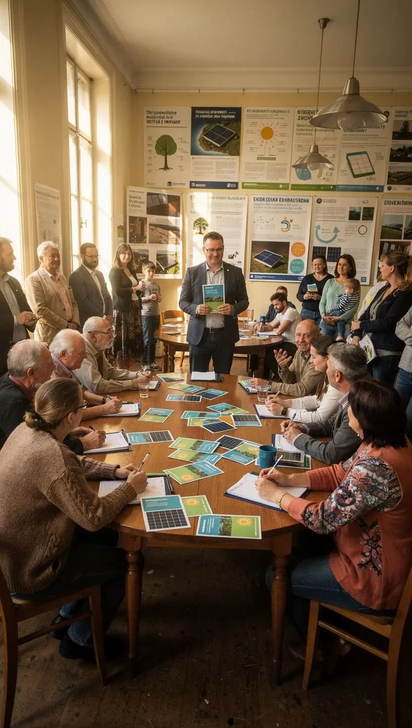 Cities transitioning to renewable energy solutions.